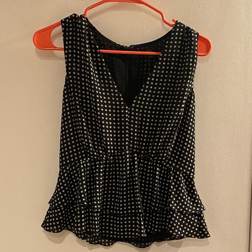 J crew Star print peplum shirt